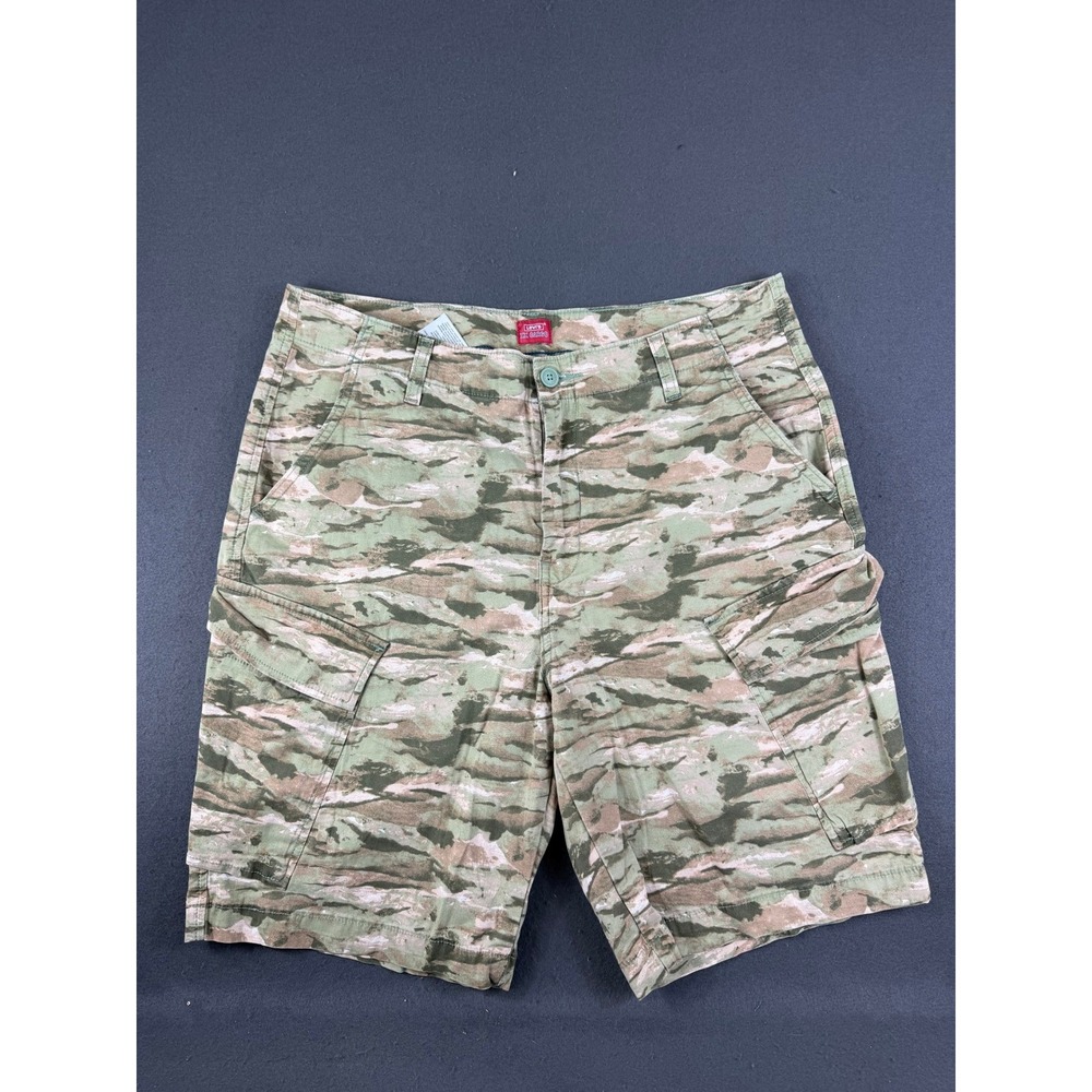 Levi's Mens XX Green Cargo Shorts Camouflage Flat Front Utility Pocket 34 54756